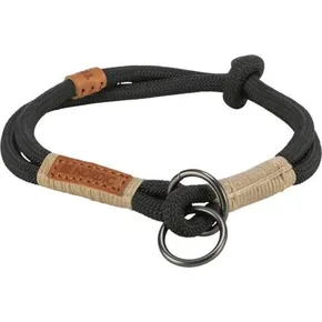 BE NORDIC halb einziehbares Halsband, schwarz/sand XS-S: 30 cm/ 6 mm
